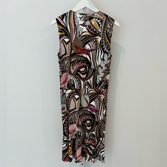EMILIO PUCCI BROWN PINK GRASSHOPPER DRESS MODEL 61RG52 SIZE IT 44 / US 10 NWTS! - Picture 6 of 16